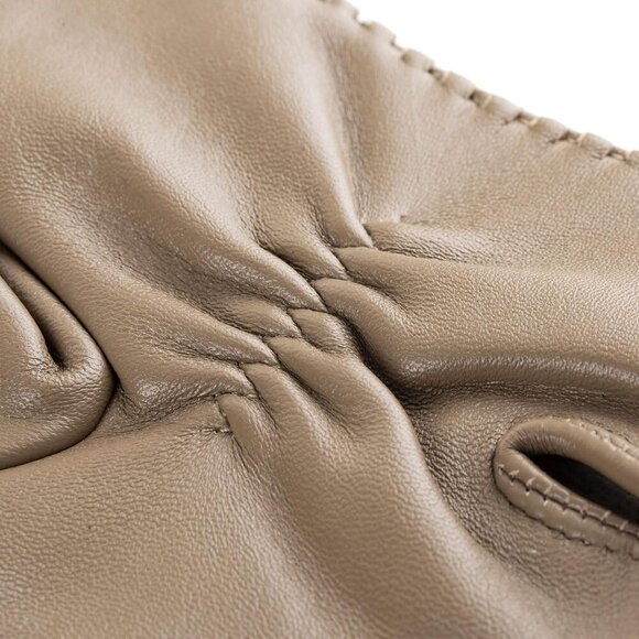 Women's Genuine Sheepskin Leather Gloves Winter Warm Driving Dress Gloves Beige - Picture 7 of 7